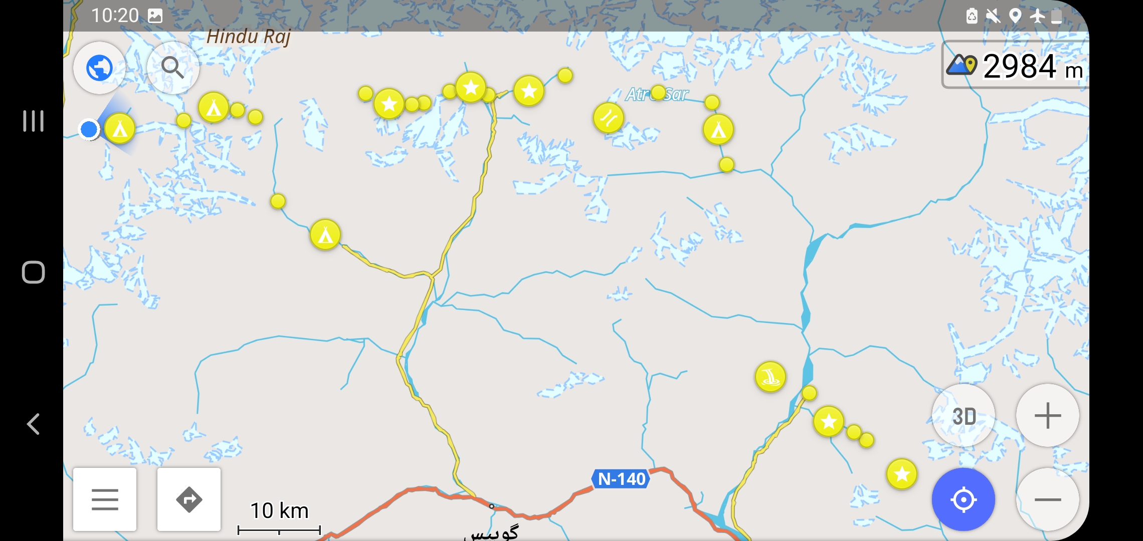 Karte Ishkoman Tal bis Gazin Tal